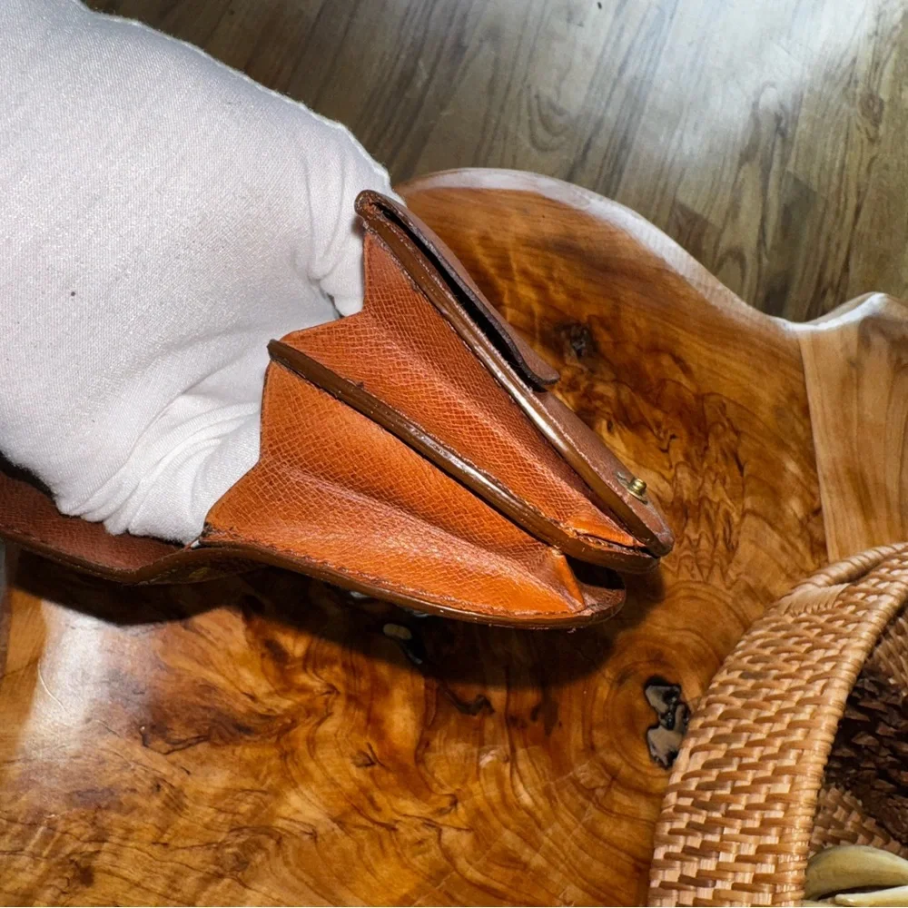 Louis Vuitton Monogram Porte Monnaie Gousset Coin Purse Wallet Brown - Picture 10 of 12